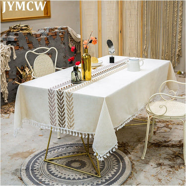 Waterproof Embroidered Leaf Tablecloth - Casatrail.com